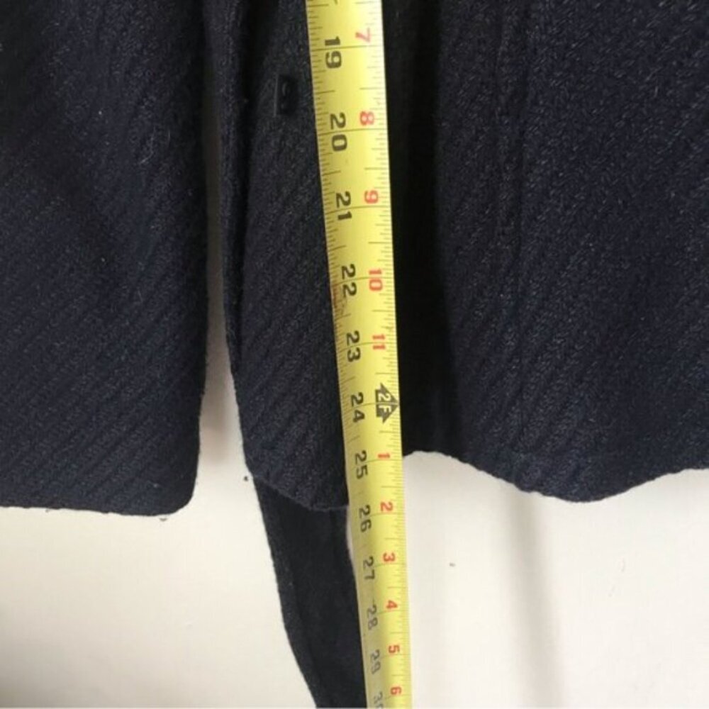 2 Xpose Boucle Pea Belted Coat Removable Fur Collar Pockets Texture Wool Short L - Picture 16 of 16
